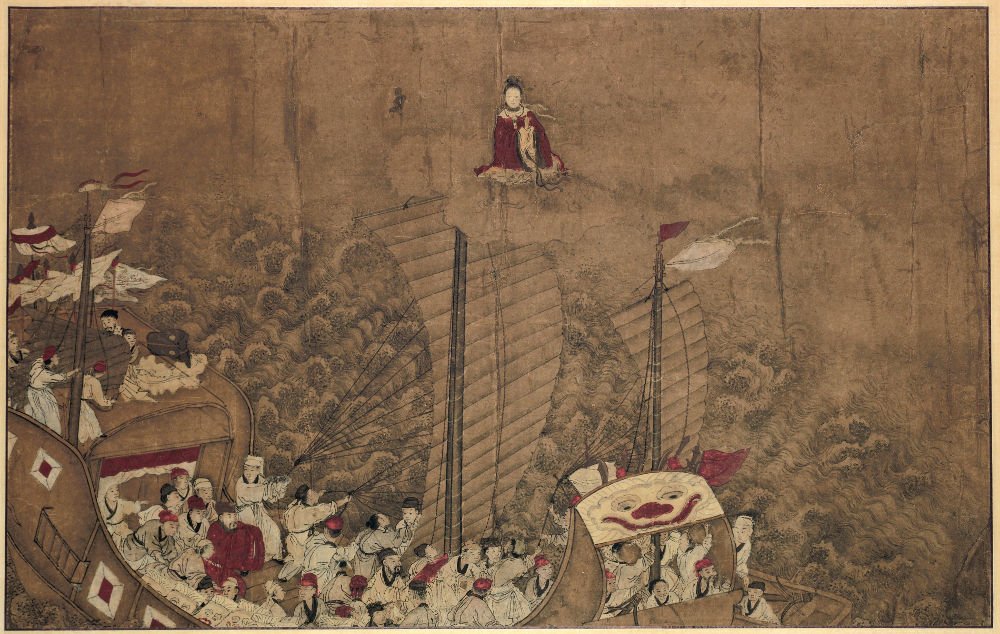 Lukisan Dewi Tian Shang Sheng Mu (天上圣母) Menyelamatkan Rombongan Kekaisaran Song Ke Goryeo (Korea)