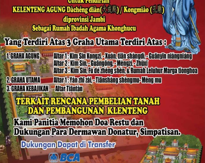 Pembelian Tanah dan Bangunan Kelenteng Kong Miao Jambi