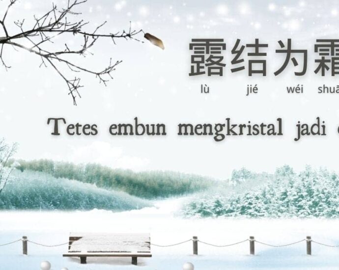 Tetes Embun Mengkristal Jadi Es (露结为霜)