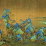 Lukisan Zan Hua Shi Nü Tu, Digambar Oleh Zhou Fang Dinasti Tang "Zan Hua Shi Nü Tu (Hanzi: 簪花仕女图 ; pinyin: zān huā shì nǚ tú) / Court Ladies Adorning Their Hair With Flowers / Lukisan Wanita Menghiasi Rambut Mereka Dengan Bunga" konon adalah lukisan berwarna di atas sutra tebal yang digambar oleh Zhou Fang di dinasti Tang. Tionghoa Org - Lukisan Seribu Mil Sungai dan Pegunungan Qian Li Jiang Shan Tu - 3