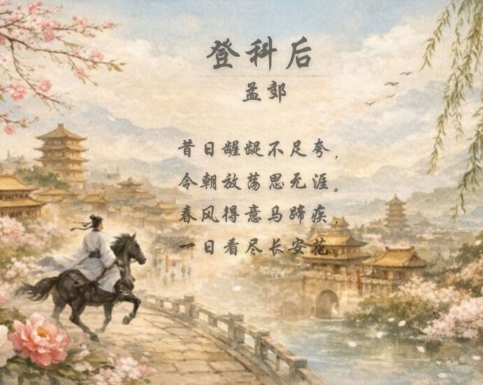 Puisi Setelah Lulus Ujian Kekaisaran (登科后 Deng Ke Hou) Karya Meng Jiao (孟郊 Meng Jiao) Puisi 《登科后》 - 孟郊 Puisi Setelah Lulus Ujian Kekaisaran (登科后 Deng Ke Hou) Karya Meng Jiao (孟郊 Meng Jiao)